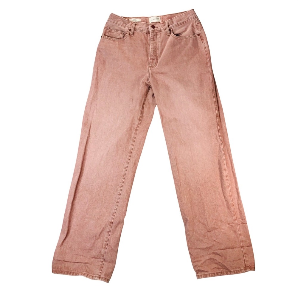 Universal Thread Jeans Women 10 Pink 90s Baggy High Rise Button Fly Wide Leg